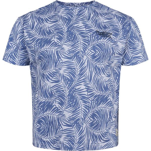 cabano North 56.4 Leaf Print T-Shirt 41322 B K Blue