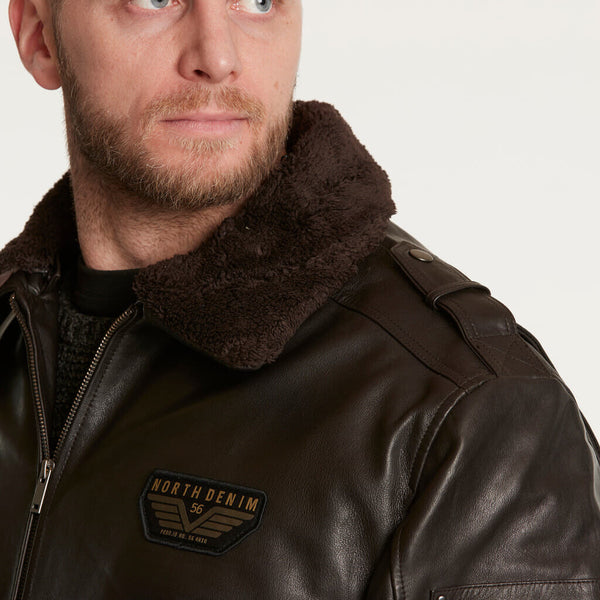 Cabano North 56.4 Leather Bomber Jacket 23318B K Black North 56.4 Leather Bomber Jacket 23318B K Brown
