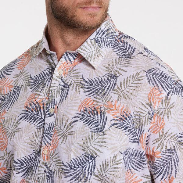 Cabano North 56.4 Palm Print Shirt 41163T O K Orange