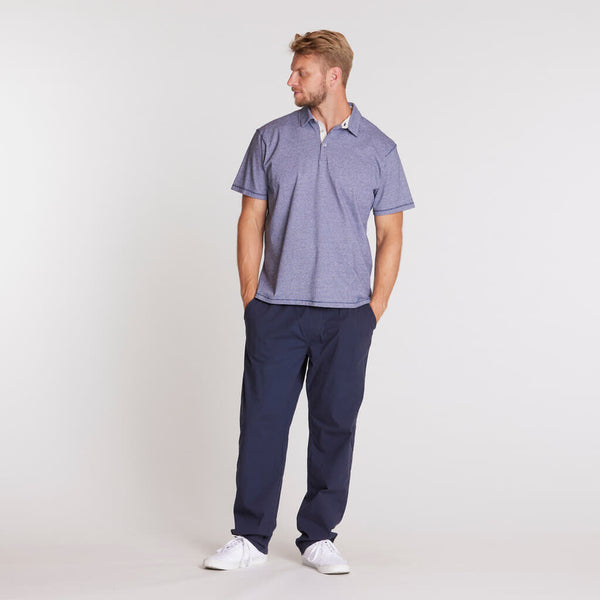 Cabano North 56.4 Pinstriped Pique Polo 31133 K Navy