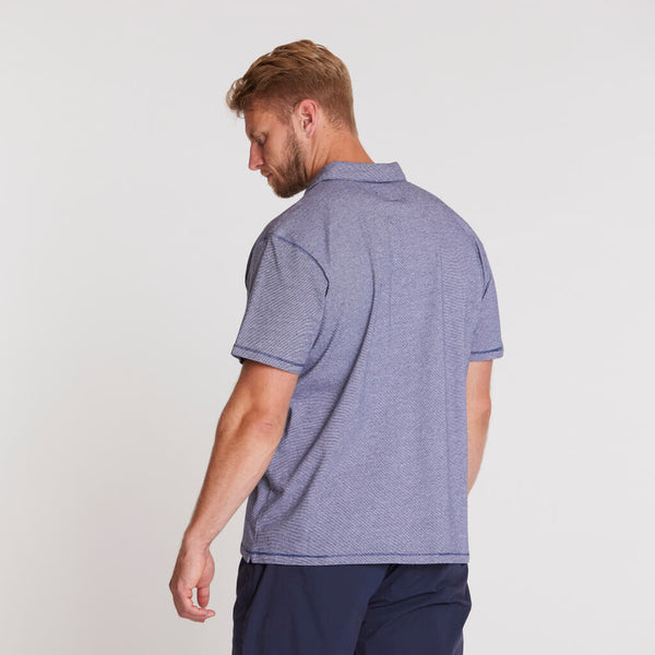 Cabano North 56.4 Pinstriped Pique Polo 31133 K Navy