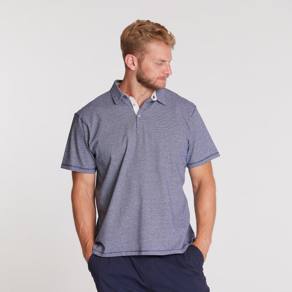 cabano North 56.4 Pinstriped Pique Polo 31133 K Navy