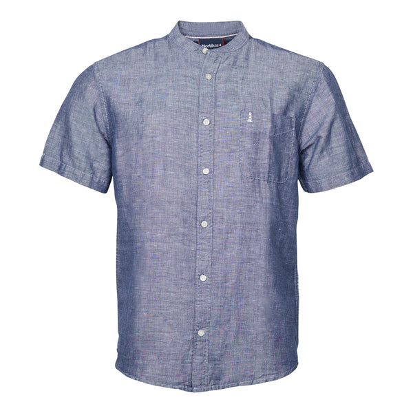 Cabano North 56.4 Short Sleeve Grandad Shirt 11154B K Navy