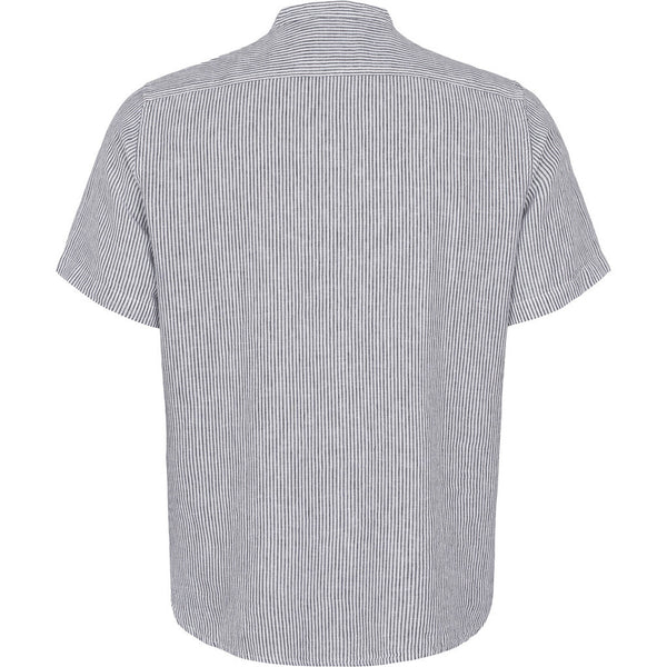 Cabano North 56.4 Striped Grandad Shirt 41339 K Dark Grey