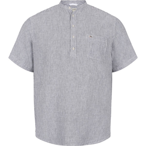 cabano North 56.4 Striped Grandad Shirt 41339 K Dark Grey