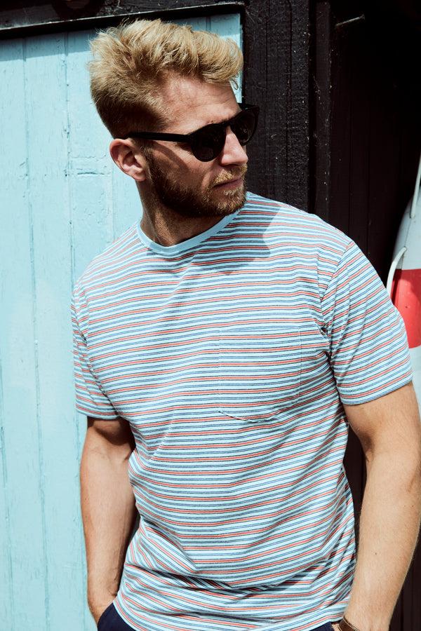 cabano North 56.4 Striped T-Shirt Tall Fit Light Blue North 56.4 Striped T-Shirt Tall Fit Navy
