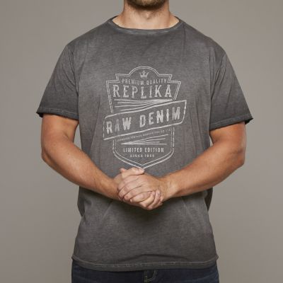 cabano Replika Faded denim style T-Shirt K Dark Grey