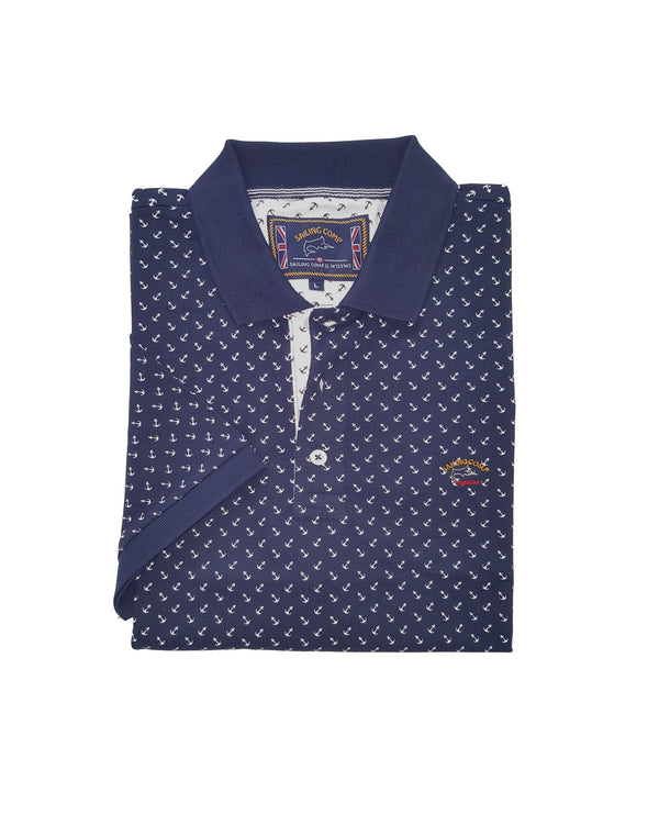 cabano Sailing Company Anchor Pique Polo 7338 K Navy