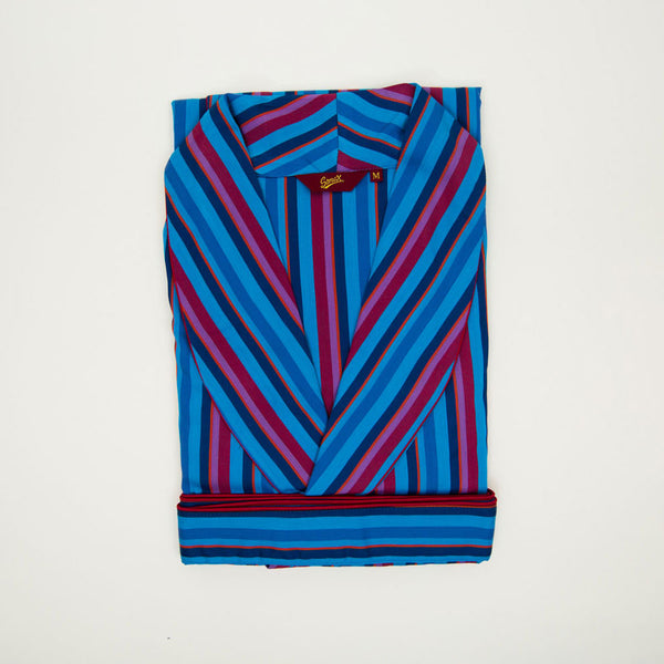 Cabano Somax Striped Dressing Gown Seville T K Turquoise