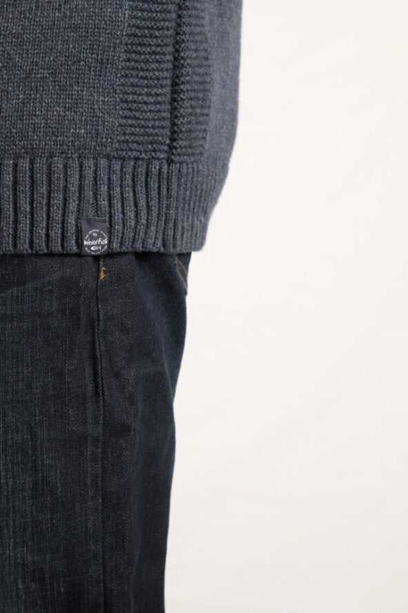 Cabano Weird Fish Barnaby Nep 1/4 Zip Jumper B R Dark Blue