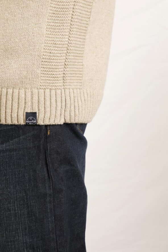 Cabano Weird Fish Barnaby Nep 1/4 Zip Jumper N K Beige