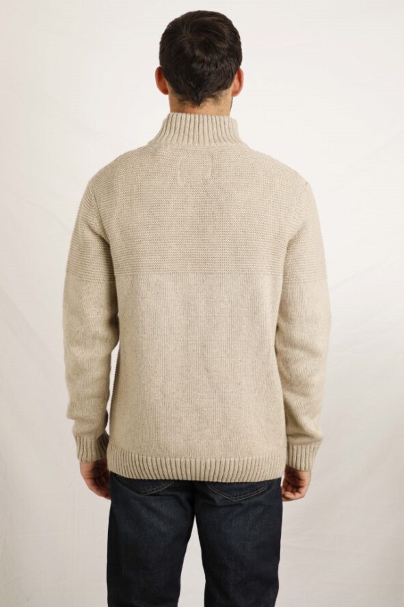 Cabano Weird Fish Barnaby Nep 1/4 Zip Jumper N R Beige