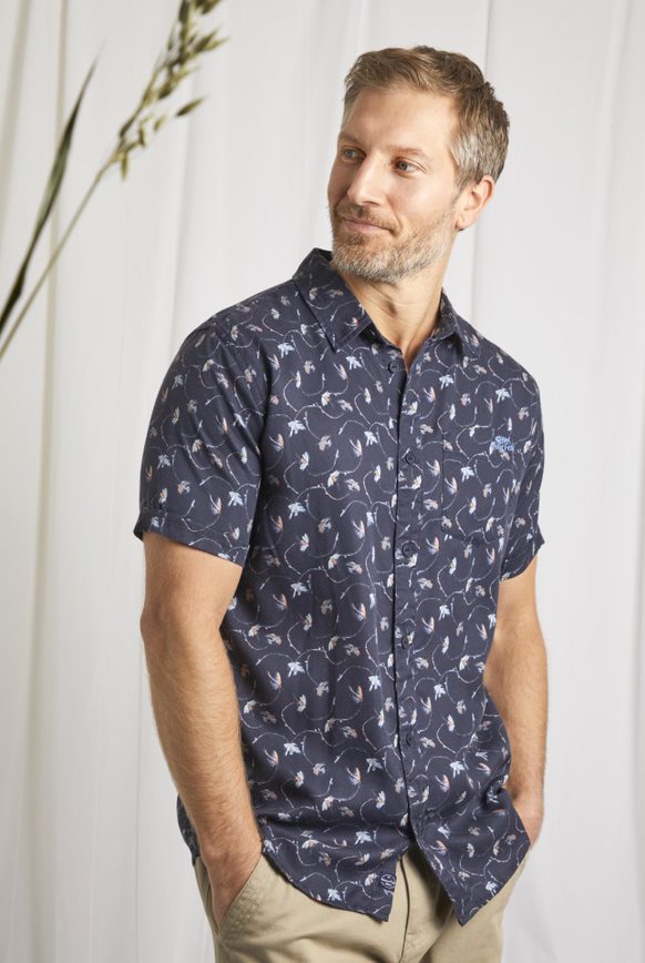 Cabano Weird Fish Benito Tencel Short Sleeve Shirt R Navy Weird Fish Benito Tencel Short Sleeve Shirt R Turquoise