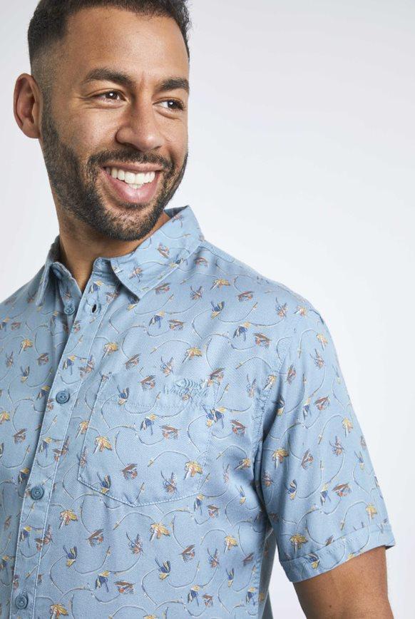 Cabano Weird Fish Benito Tencel Short Sleeve Shirt R Navy Weird Fish Benito Tencel Short Sleeve Shirt R Turquoise