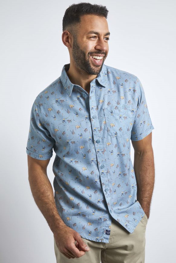cabano Weird Fish Benito Tencel Short Sleeve Shirt R Navy Weird Fish Benito Tencel Short Sleeve Shirt R Turquoise