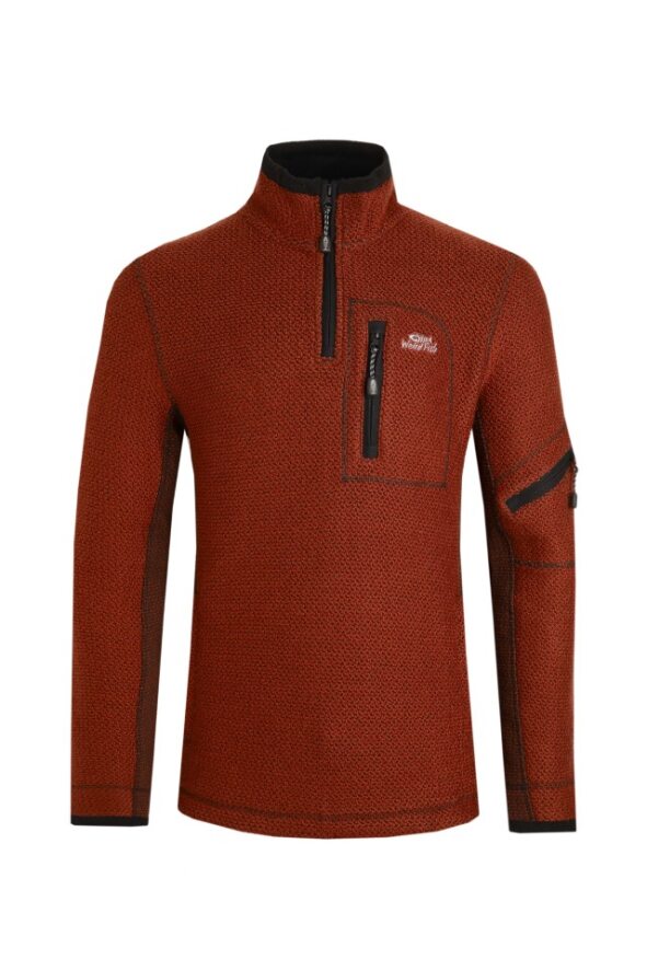 cabano Weird Fish Caddis 1/4 Zip Macaroni Sweatshirt R Orange