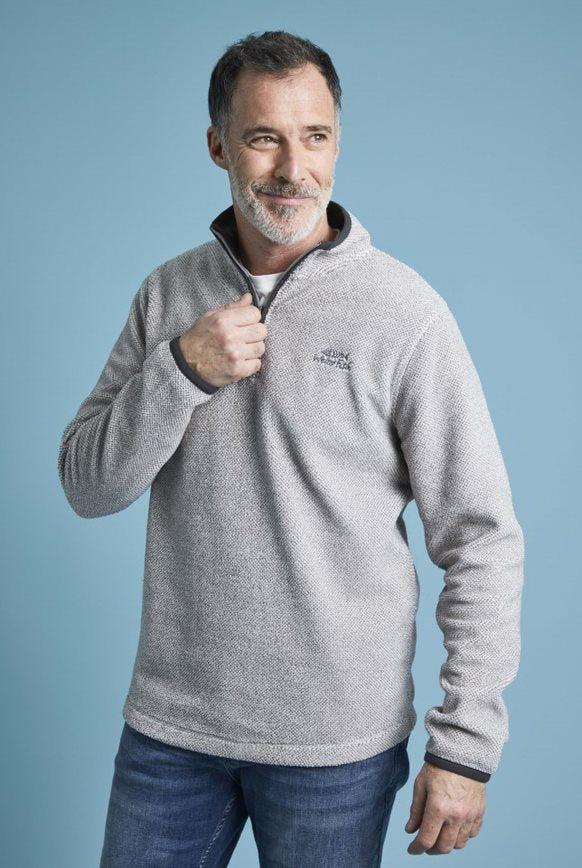 Cabano Weird Fish Errill Eco 1/4 Zip Fleece K Cream