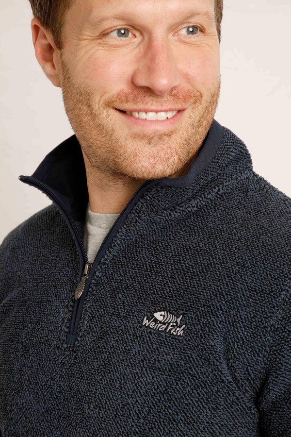 Cabano Weird Fish Errill Eco 1/4 Zip Fleece N K Navy