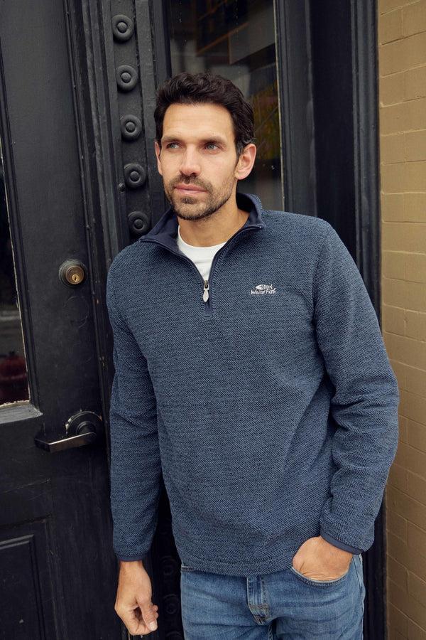 cabano Weird Fish Errill Eco 1/4 Zip Fleece N K Navy