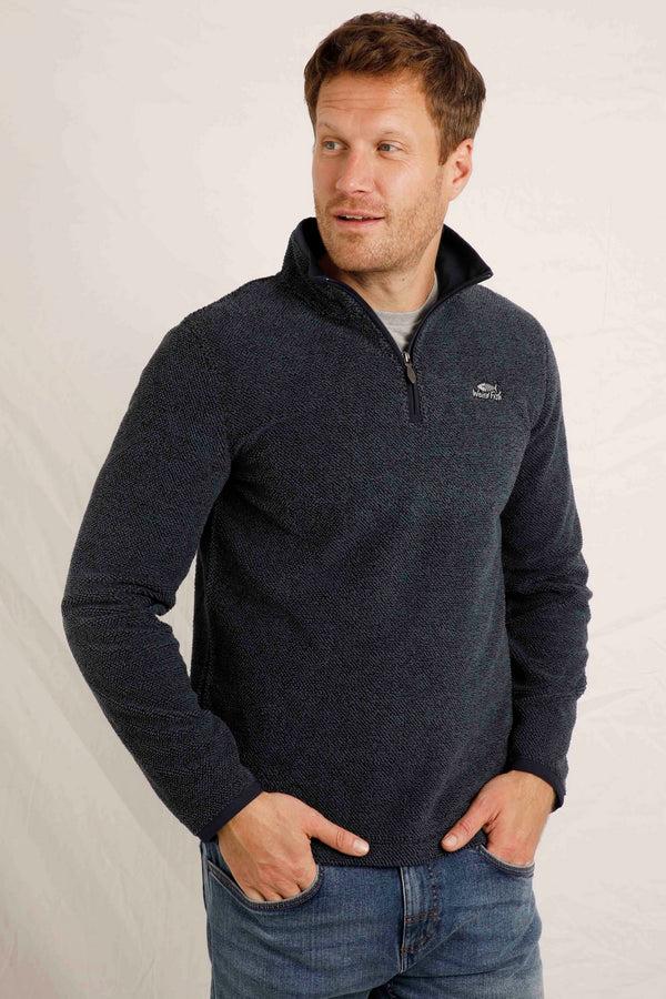 Cabano Weird Fish Errill Eco 1/4Zip Fleece N R Navy
