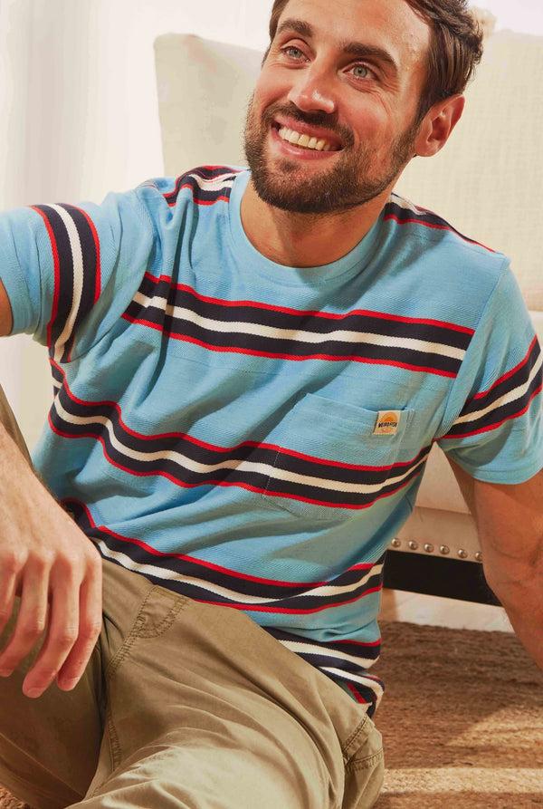 Cabano Weird Fish Littleton Striped T-Shirt B K Blue