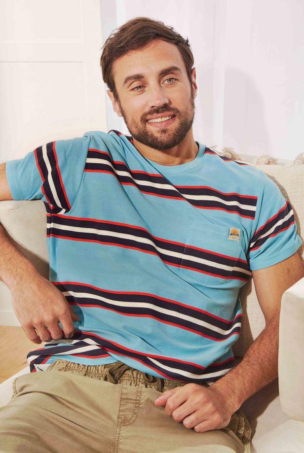 cabano Weird Fish Littleton Striped T-Shirt B K Blue