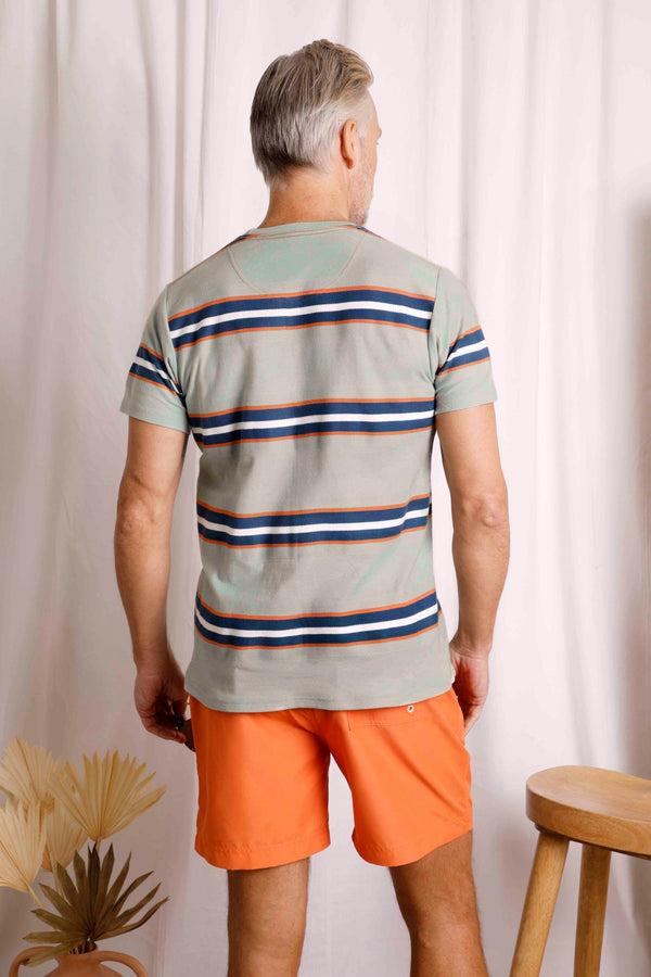 Cabano Weird Fish Littleton Striped T-Shirt G K Green