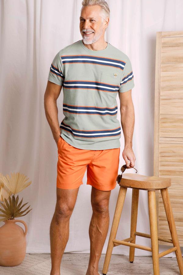 Cabano Weird Fish Littleton Striped T-Shirt G K Green