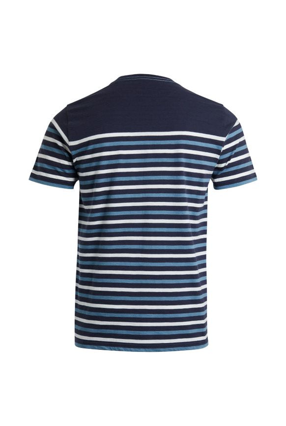 Cabano Weird Fish Lugano Organic Coastal Striped T-Shirt K Navy