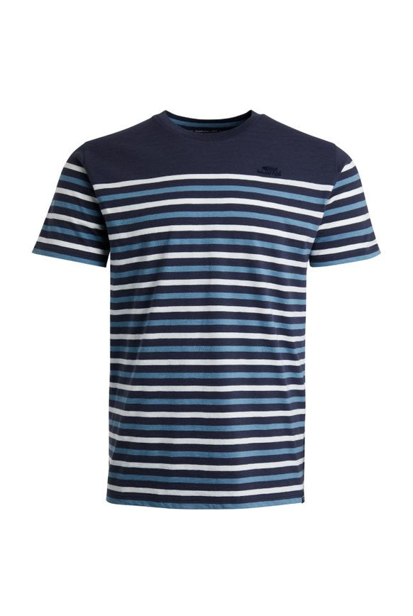 cabano Weird Fish Lugano Organic Coastal Striped T-Shirt K Navy