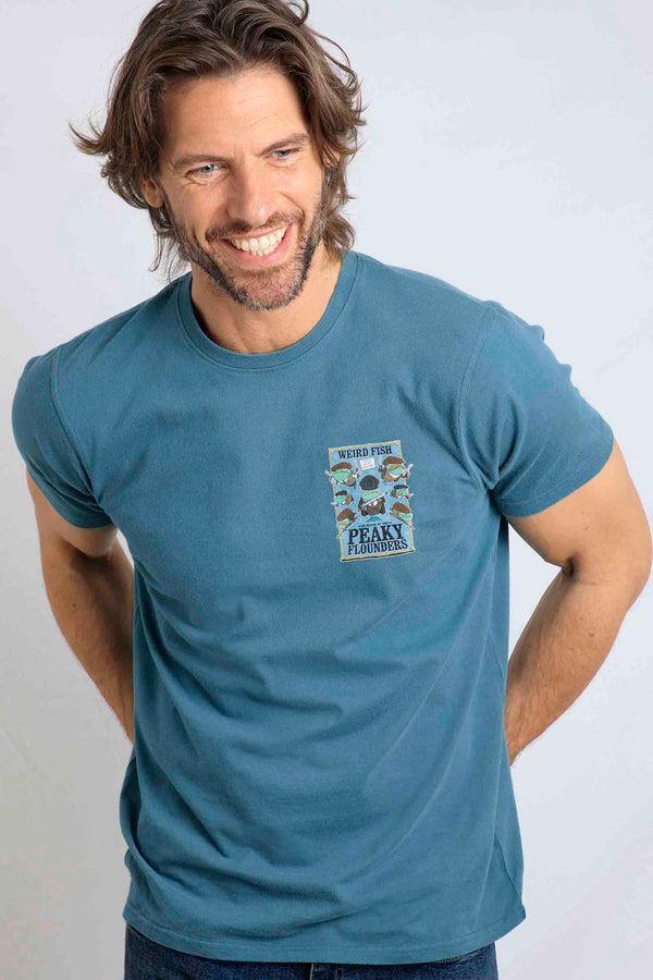 cabano Weird Fish Peaky Flounders T-Shirt T K Teal Green