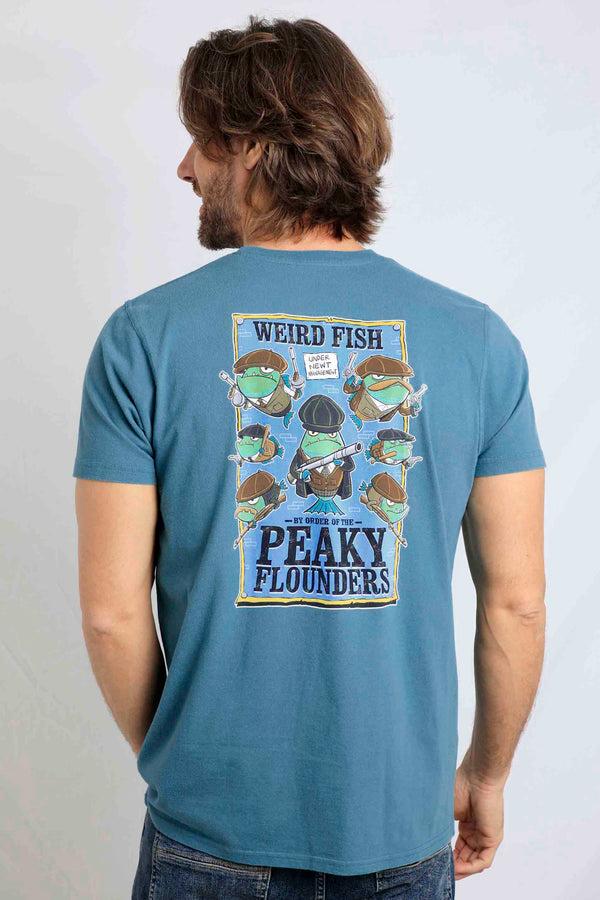 Cabano Weird Fish Peaky Flounders T-Shirt T K Teal Green