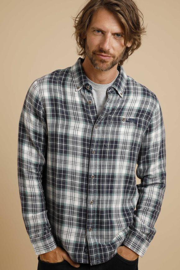 cabano Weird Fish Tilstone Organic Check Shirt K Navy