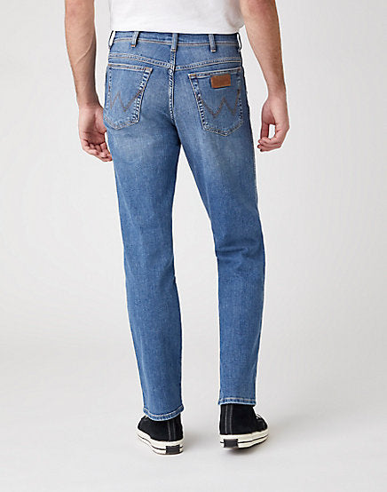 Cabano Wrangler Texas Worn Broke Jeans R Light Blue