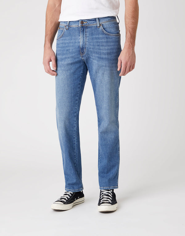 cabano Wrangler Texas Worn Broke Jeans R Light Blue