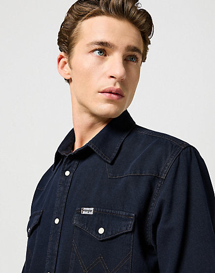 Cabano Wrangler Western Shirt Midnight Rodeo K Navy