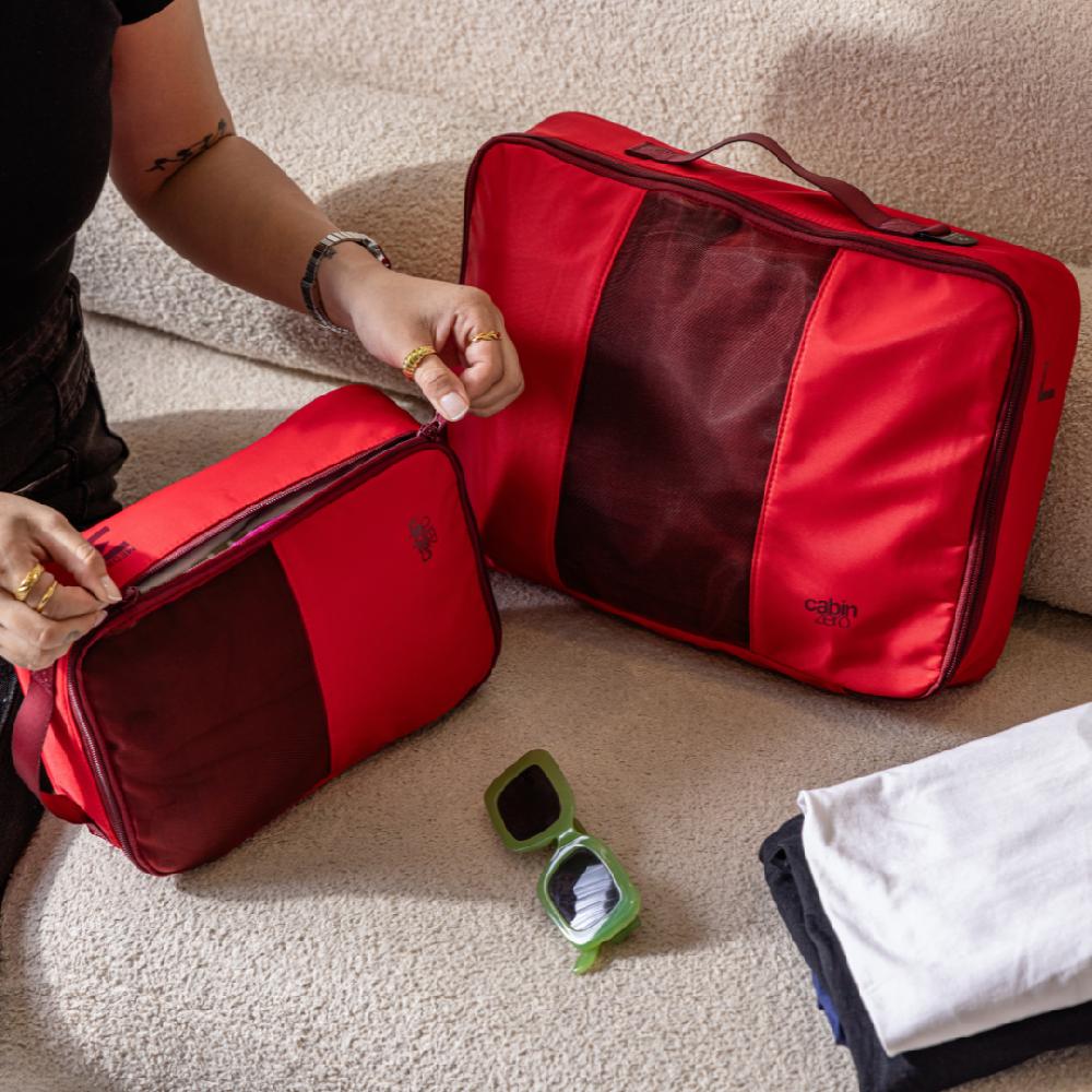 Cabinzero Lux Packing Cubes Set - Cranberry