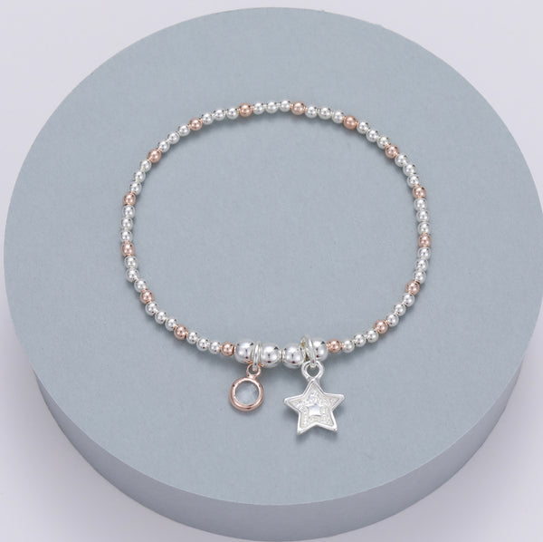 cacatoès Beaded Bracelet In Multi with Star and Gem Charms