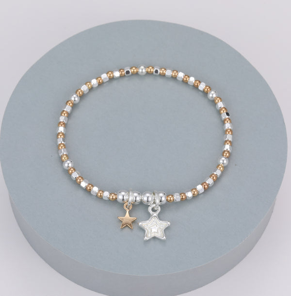 cacatoès Beaded Bracelet In Multi with Twin Star Charms