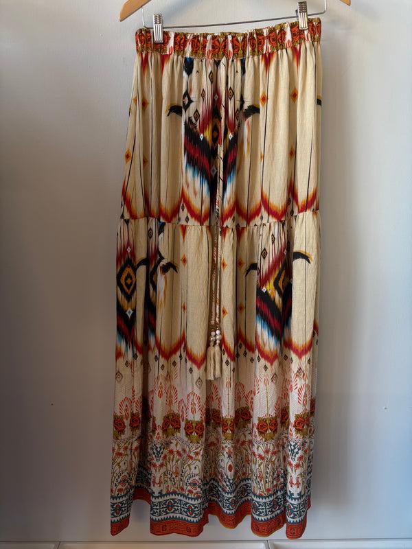 Cacatoès Boho Skirt In Beige With Print (ONE SIZE)