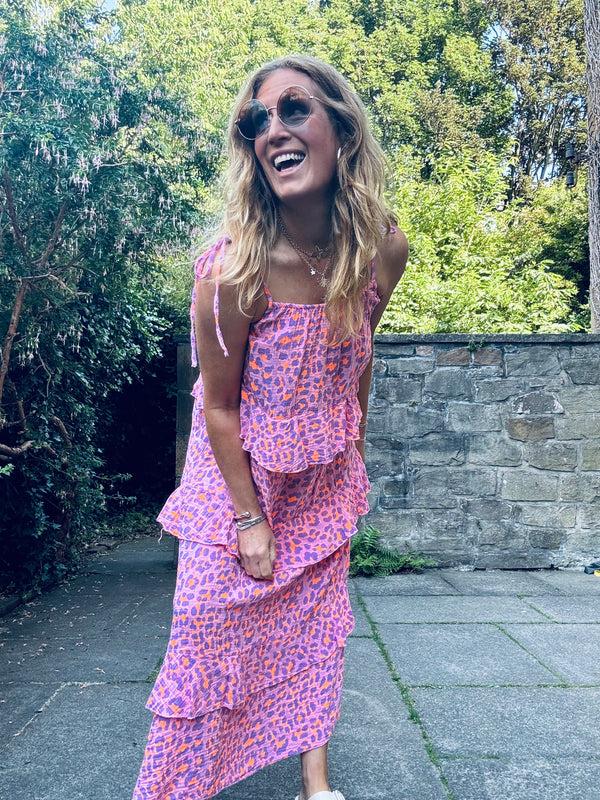 Cacatoès Claire Leopard Dress In Purple (One Size)