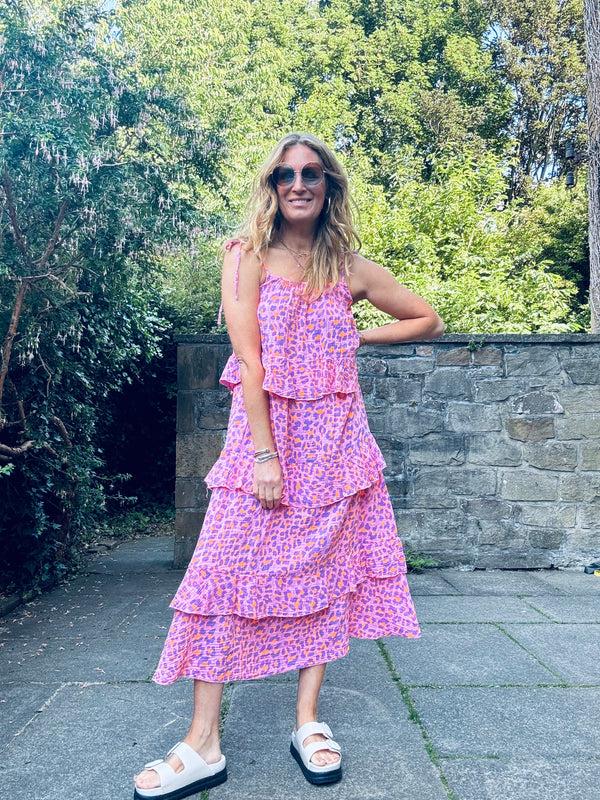 Cacatoès Claire Leopard Dress In Purple (One Size)