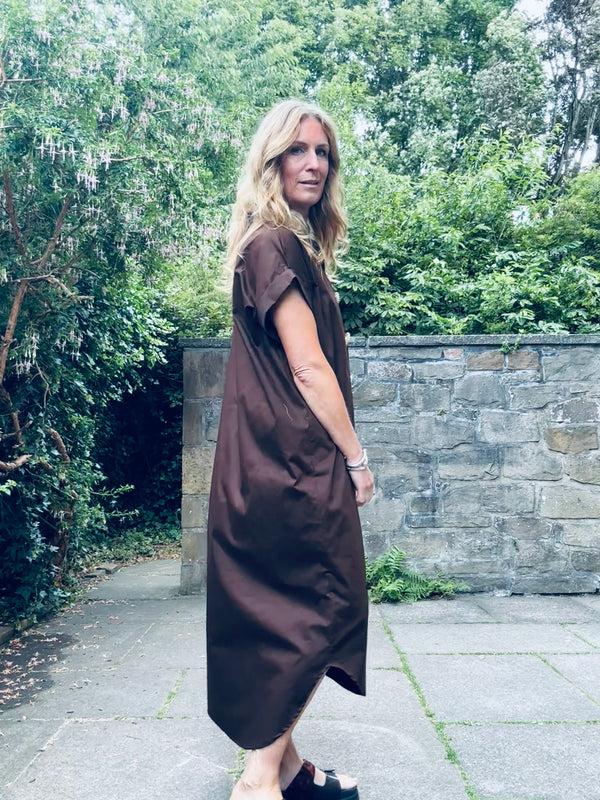 Cacatoès Emily Shirt Dress In Chocolate (ONE SIZE)