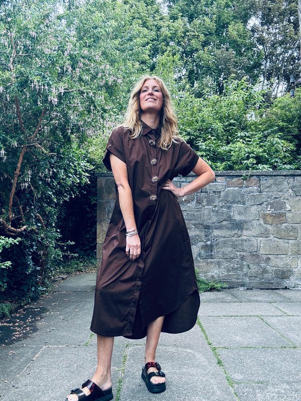 cacatoès Emily Shirt Dress in Chocolate (ONE SIZE)