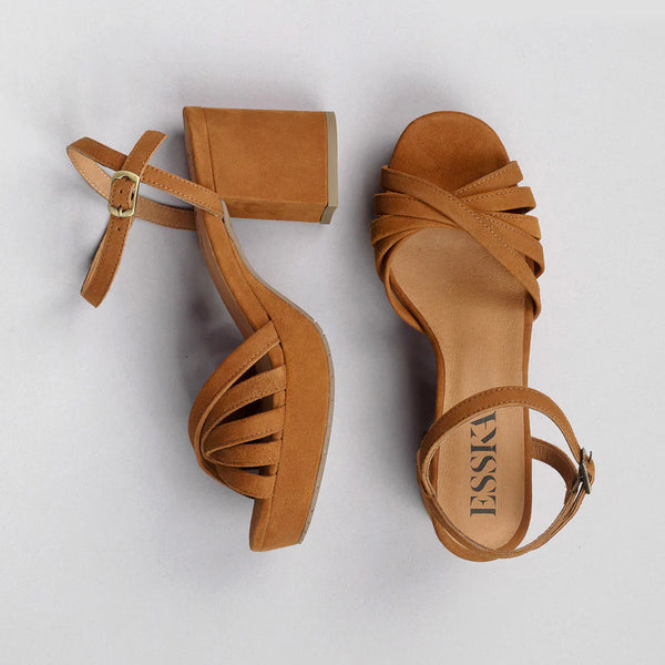 Cacatoès Esska Casey Suede Sandal Shoe In Tan