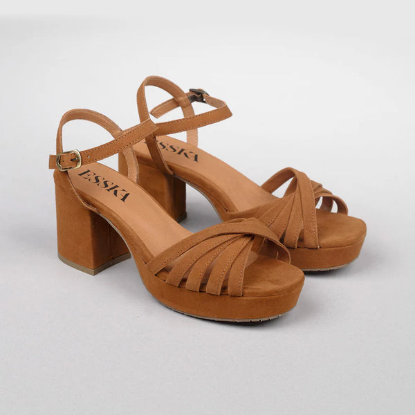 cacatoès Esska Casey Suede Sandal Shoe in Tan