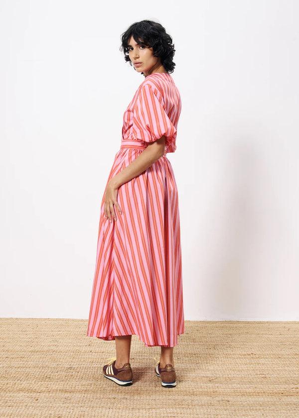 Cacatoès Frnch Edmonise Striped Dress In Rose Pink