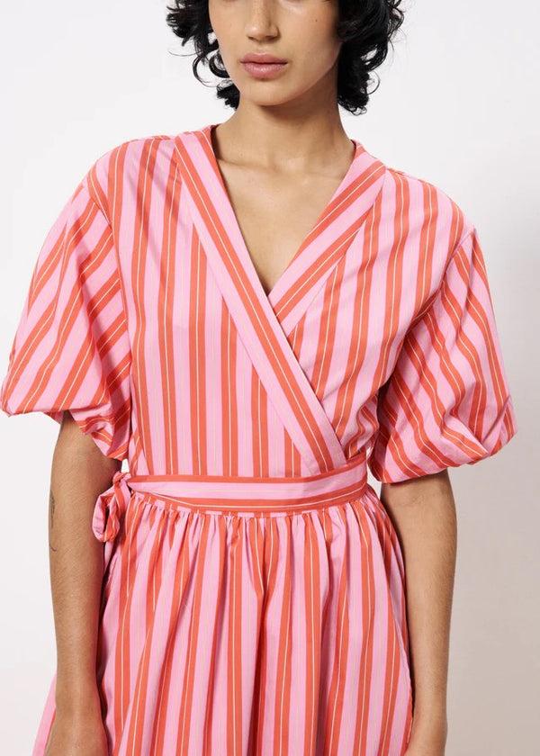 Cacatoès Frnch Edmonise Striped Dress In Rose Pink
