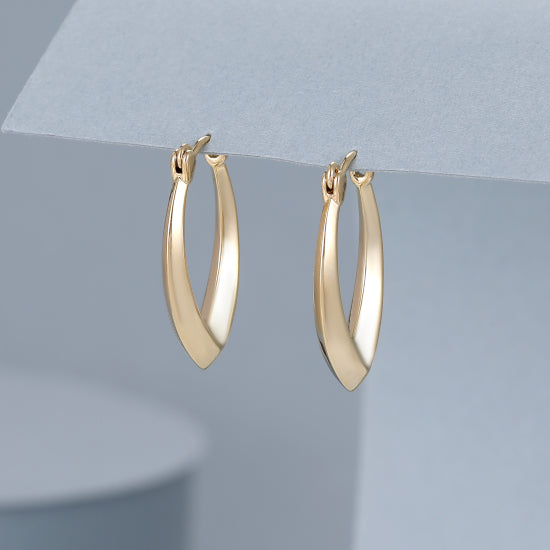 cacatoès Gold Oval Hoop Earring