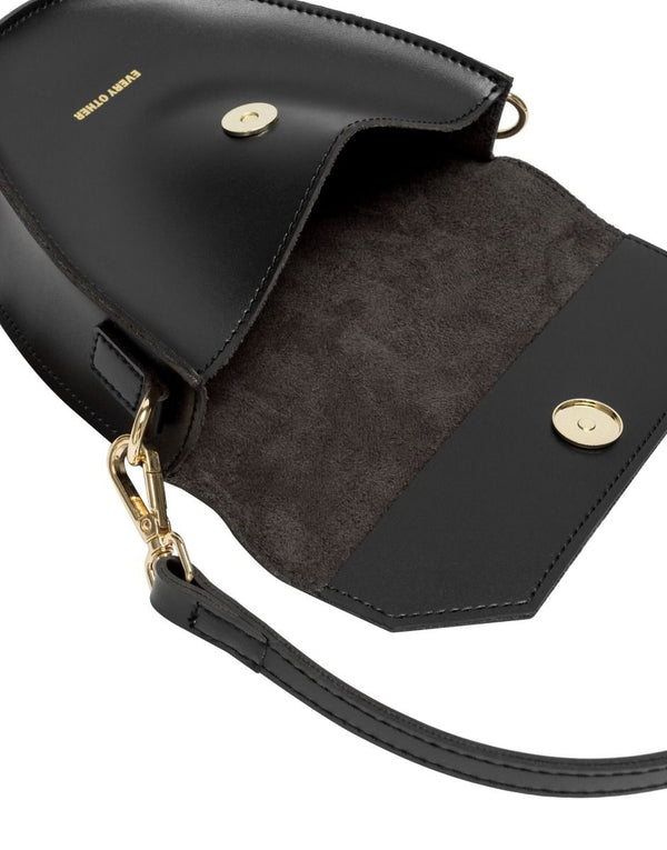 Cacatoès Half Oval Crossbody Bag In Black